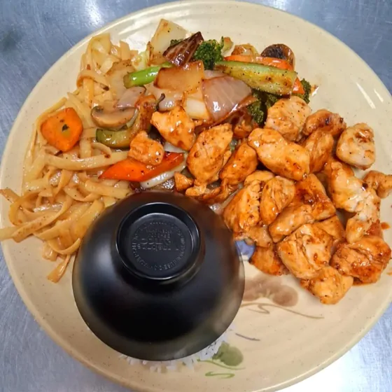 A shared plate of appetizers