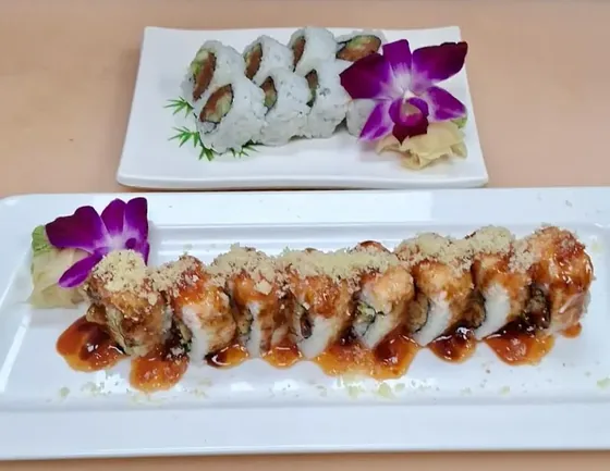 A finished hibachi plate ready to go